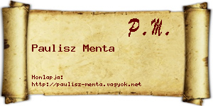 Paulisz Menta névjegykártya